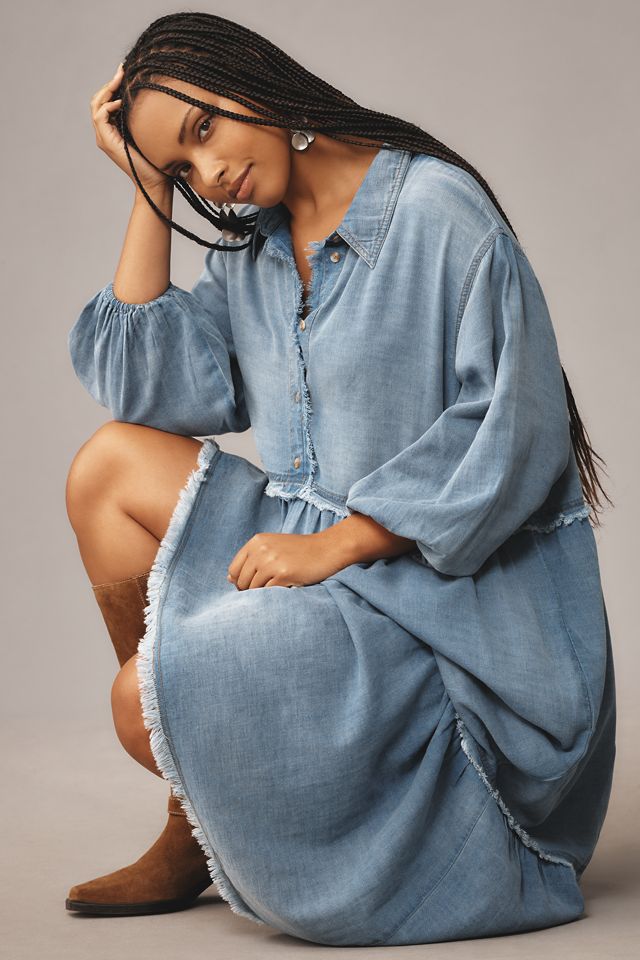 The Bettina Tiered Shirt Dress by Maeve: Denim Edition #2