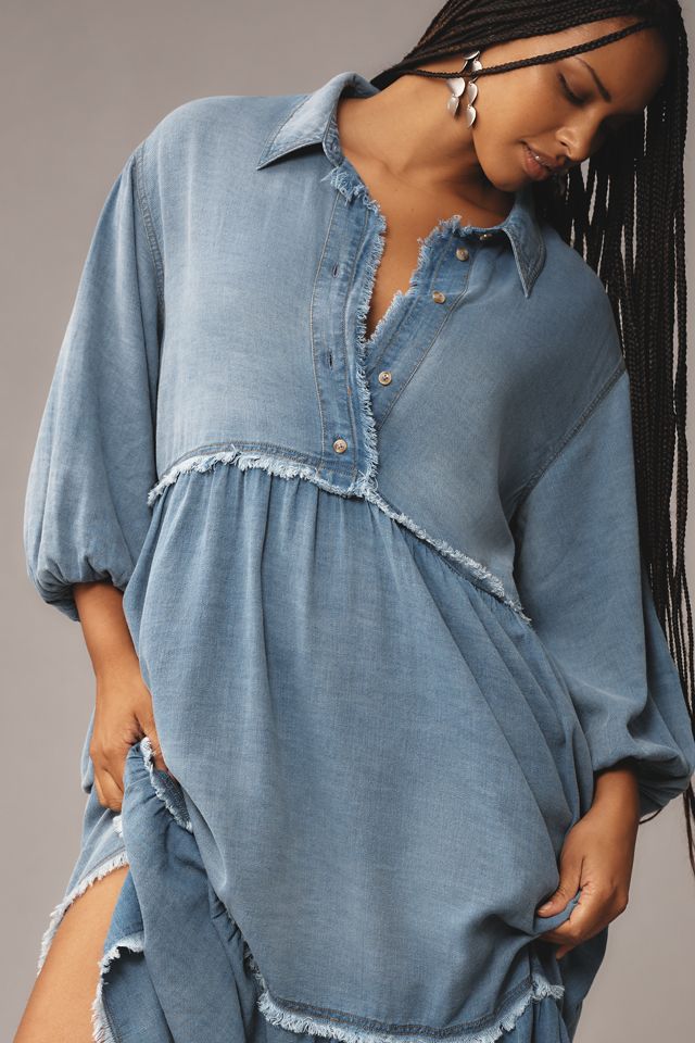 The Bettina Tiered Shirt Dress by Maeve: Denim Edition #3