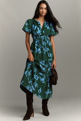 The Somerset Collection By Anthropologie The Somerset Maxi Dress: Corduroy Edition In Blue