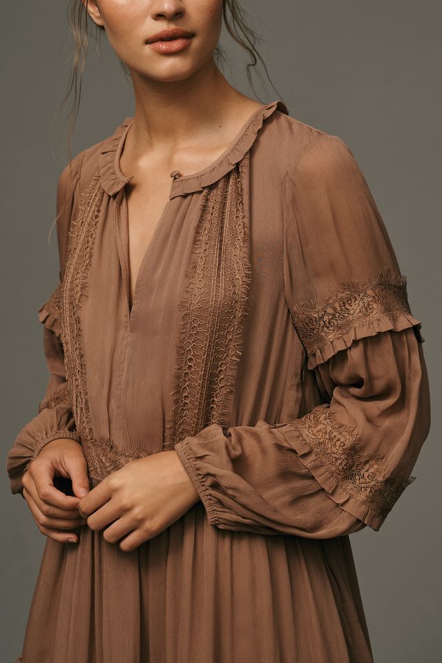 By Anthropologie Lace Pleated Mini Dress #2
