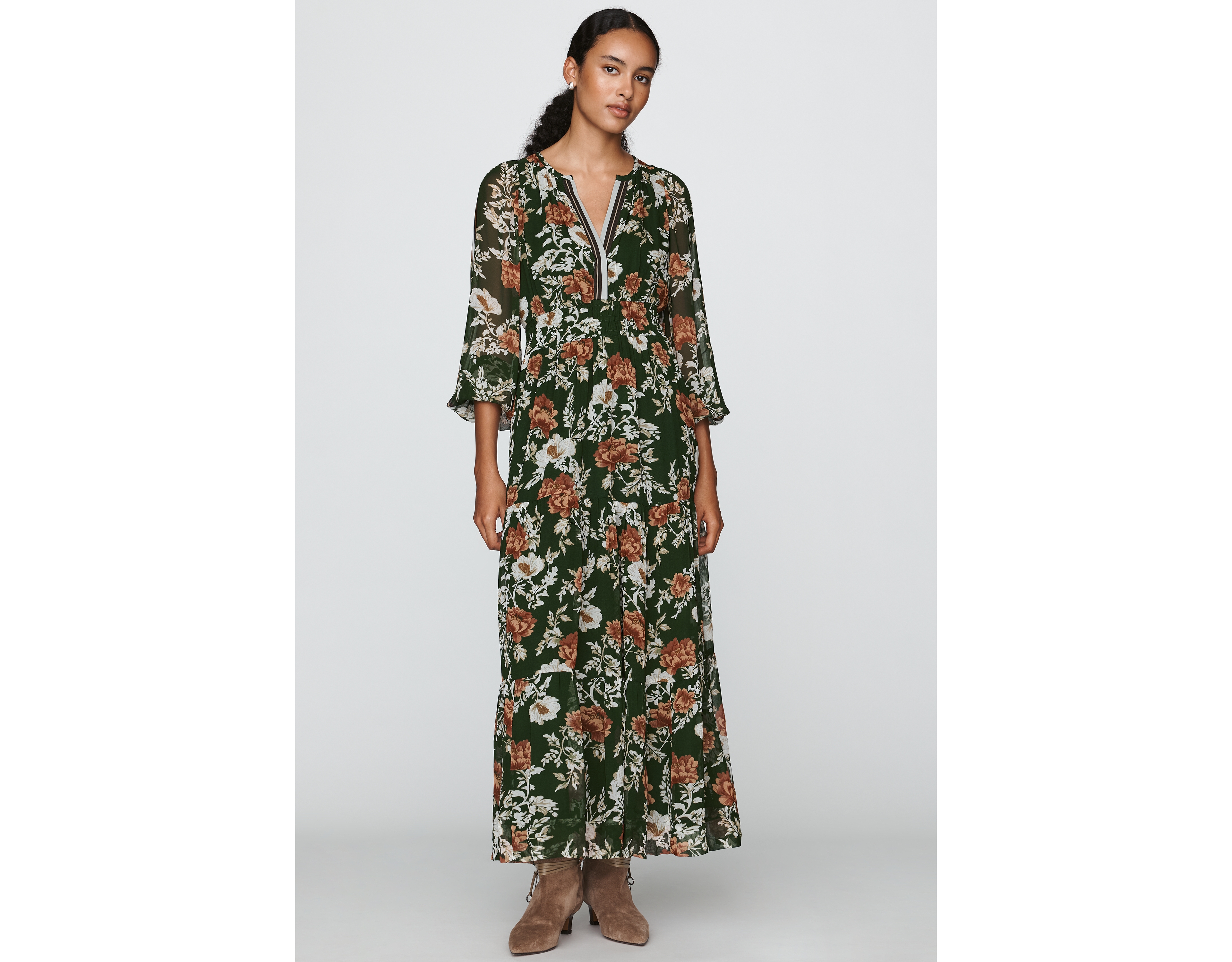 Somerset Long Sleeve Chiffon Maxi Dress