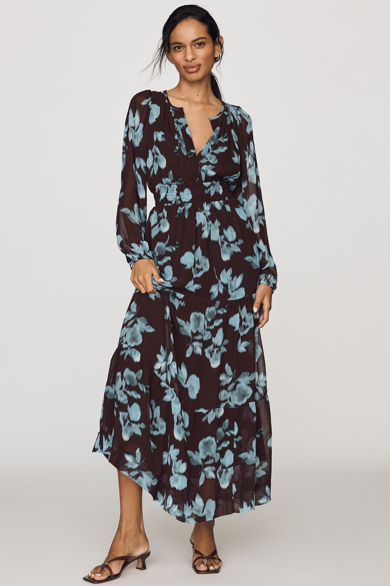 Somerset Maxi Dress: Long-Sleeve Chiffon Edition
