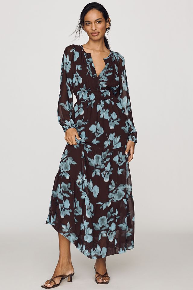 Somerset Maxi Dress: Long-Sleeve Chiffon Edition | Anthropologie
