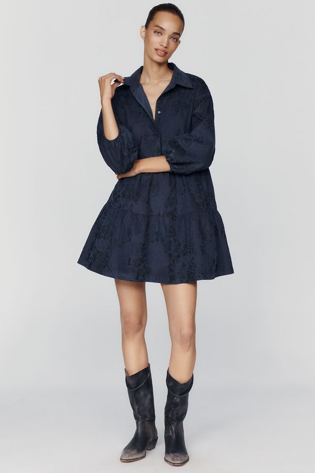Maeve Bettina Corduroy Tiered Mini Shirtdress #3
