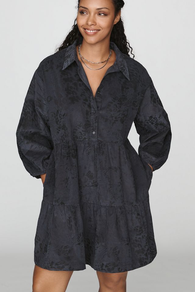 Maeve Bettina Corduroy Tiered Mini Shirtdress #4