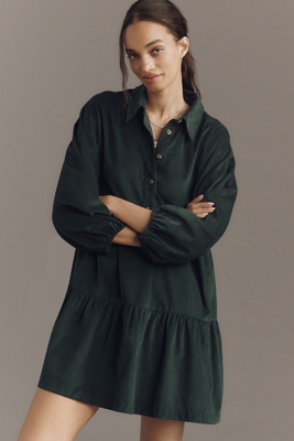 The Bettina Tiered Shirt Dress by Maeve: Mini Corduroy Edition