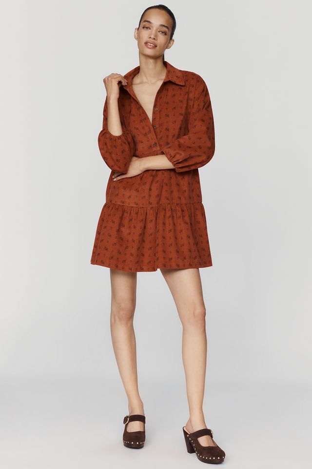Maeve Bettina 100% Cotton Corduroy Mini Shirtdress #3