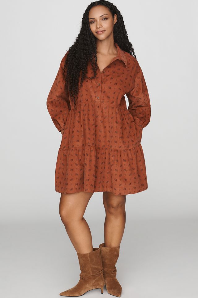 Maeve Bettina 100% Cotton Corduroy Mini Shirtdress #7