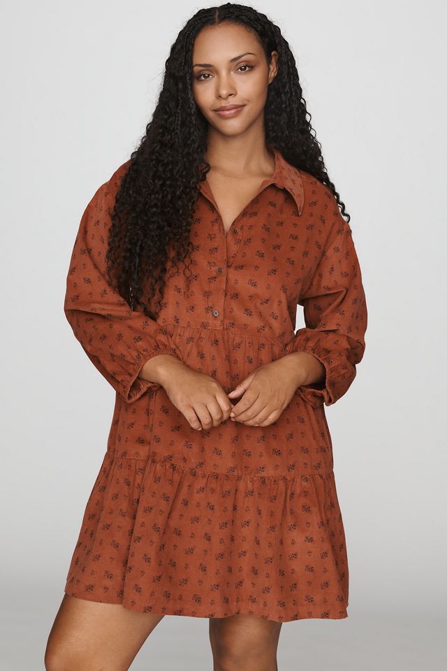 Maeve Bettina 100% Cotton Corduroy Mini Shirtdress #4