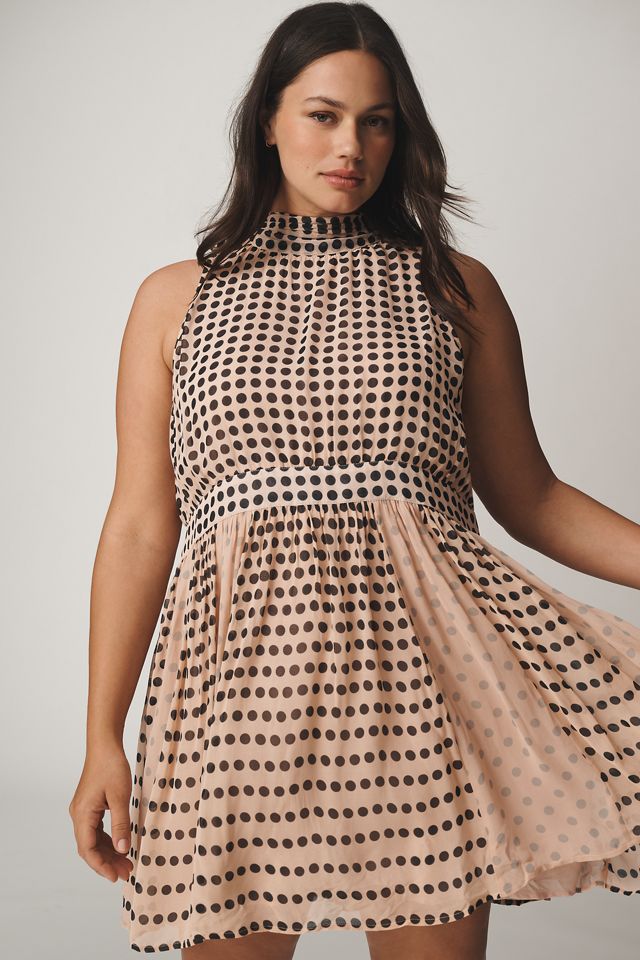 Maeve Sleeveless Mock-Neck Back-Bow Swing Mini Dress | Anthropologie