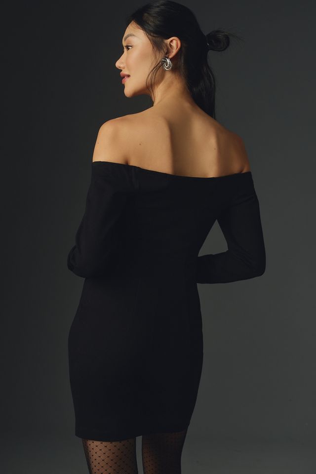 By Anthropologie Off-The-Shoulder Long-Sleeve Mini Dress #1