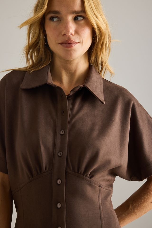 Exquise Robe chemise midi à manches courtes Nara #3