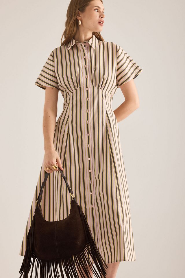 Exquise Raina Short-Sleeve Midi Shirt Dress #2