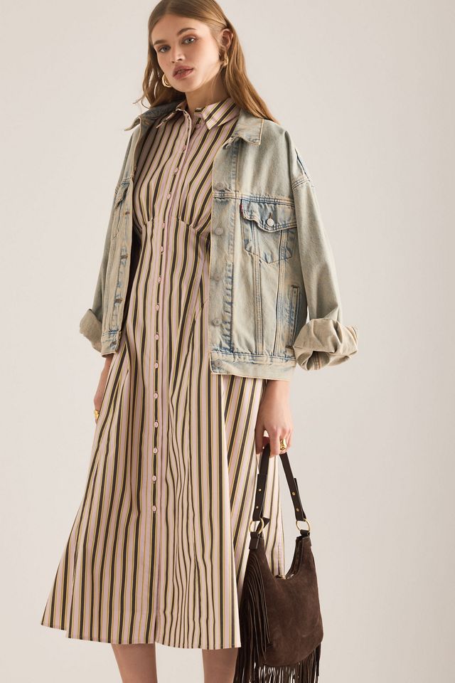 Exquise Raina Short-Sleeve Midi Shirt Dress #4