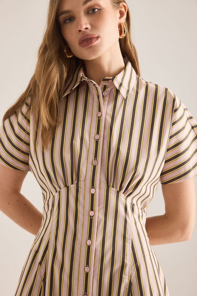 Exquise Raina Short-Sleeve Midi Shirt Dress #5