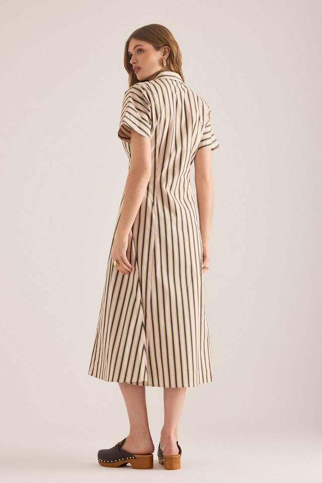 Exquise Raina Short-Sleeve Midi Shirt Dress #6
