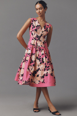 Hope for Flowers by Tracy Reese Sleeveless Plunge-Neck Midi Dress