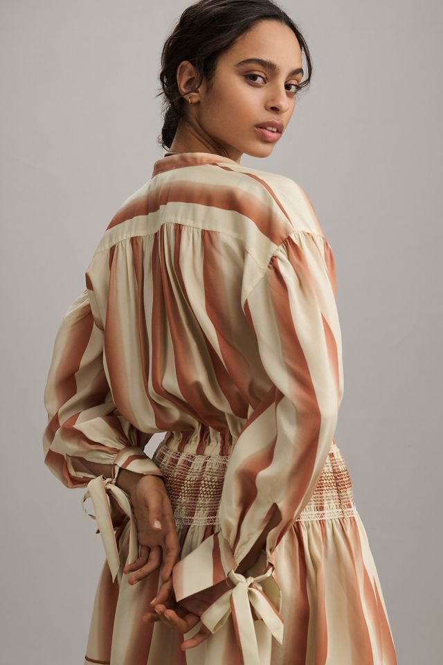 RESTOCKED :Striped Long Sleeve Mini Shirt Dress