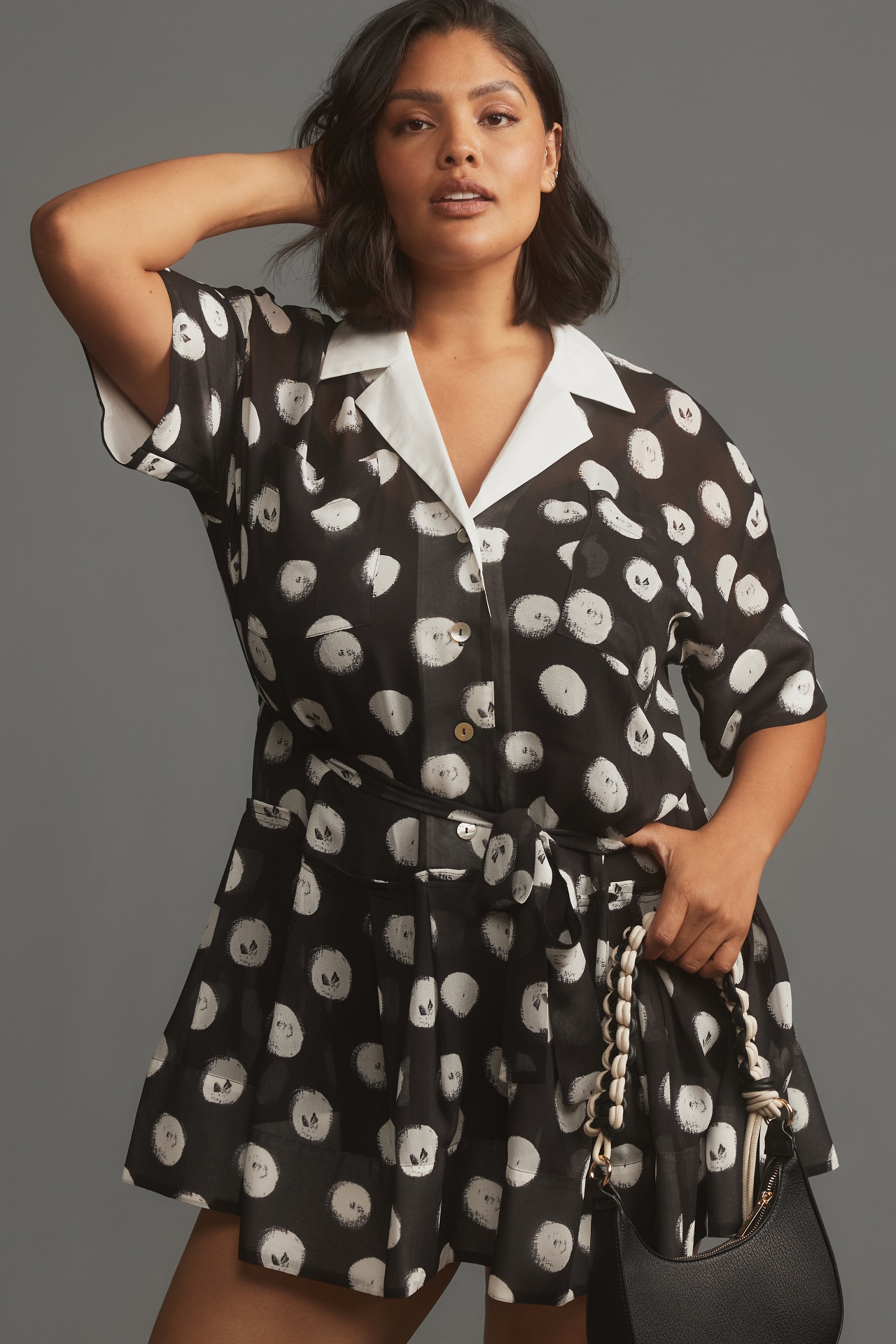 Plenty by Tracy Reese Short-Sleeve Mini Polka Dot Dress