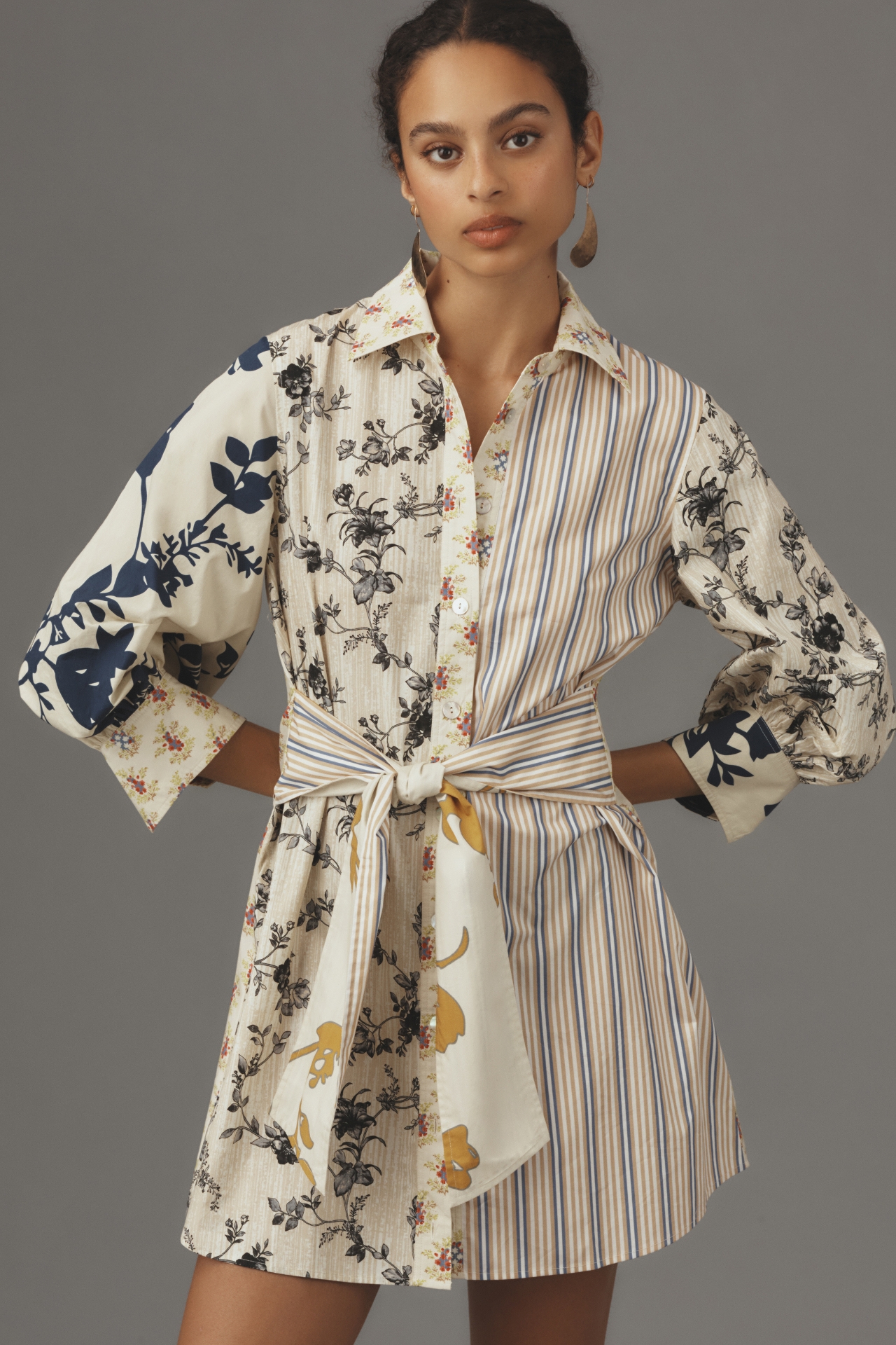 Plenty by Tracy Reese Long-Sleeve Tie-Front Mini Shirt Dress | The Summit