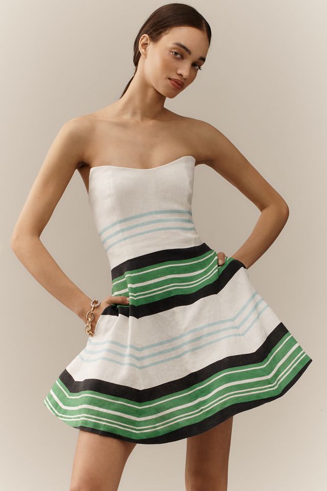 Hope for Flowers by Tracy Reese Strapless Striped A-Line Mini Dress #3