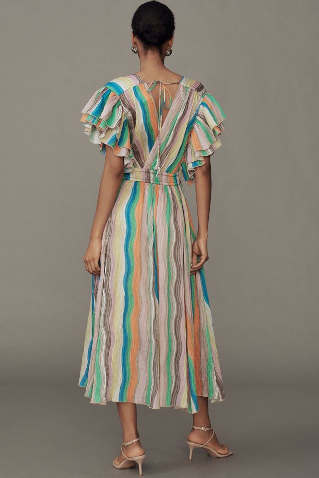 Hope for Flowers by Tracy Reese Linen Blend Ruffle-Sleeve Dress #1