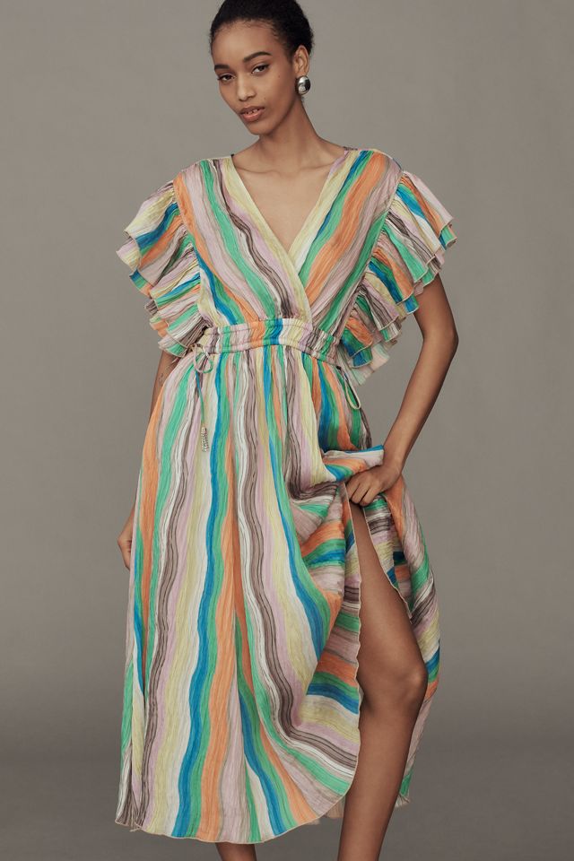 Hope for Flowers by Tracy Reese Linen Blend Ruffle-Sleeve Dress #2