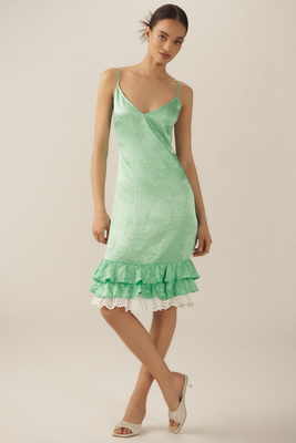 Ruffle-Hem Slip Dress