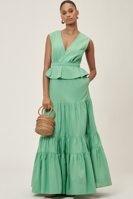Hope For Flowers By Tracy Reese Peplum Tiered Maxi Dress