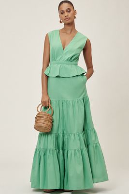 Hope for Flowers by Tracy Reese Peplum Tiered Maxi Dress