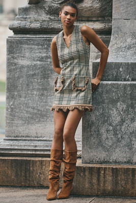 Hope For Flowers By Tracy Reese Fringe Shift Dress In Gray
