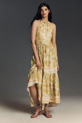 A-Line Halter Maxi Dress