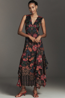 Hope For Flowers By Tracy Reese Ruffle A-line Maxi Dress In Black