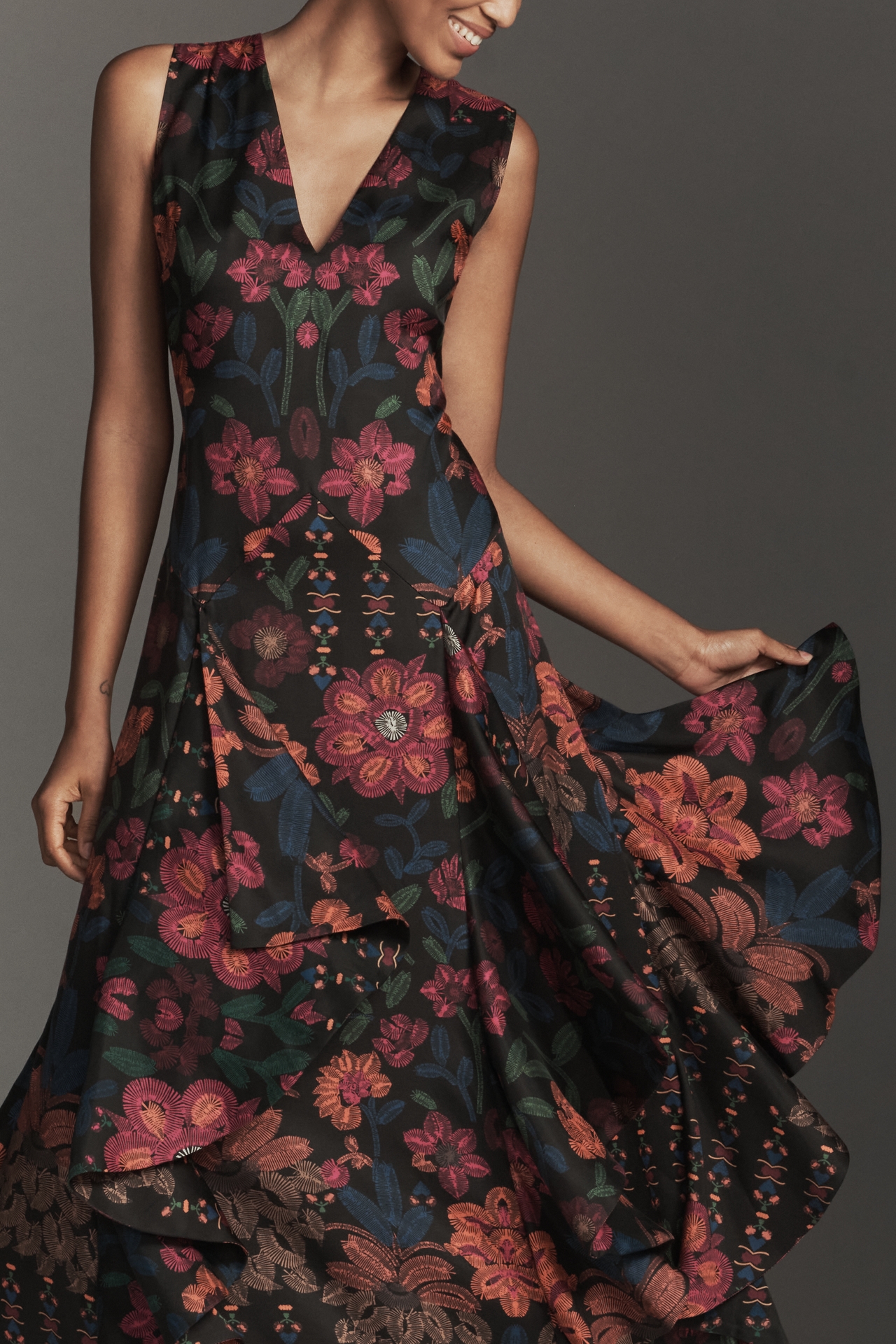 Hope for Flowers by Tracy Reese Ruffle A-Line Maxi Dress