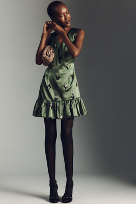 Hope For Flowers By Tracy Reese Embellished Shift Dress In Green