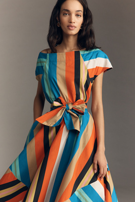 ドイツ製ROSENTHAL可憐なリボンガーランド ホイップレリーフディッシュ6枚 Hope for Flowers by Tracy Reese Poplin Bow-Waist A-Line Midi Dress
