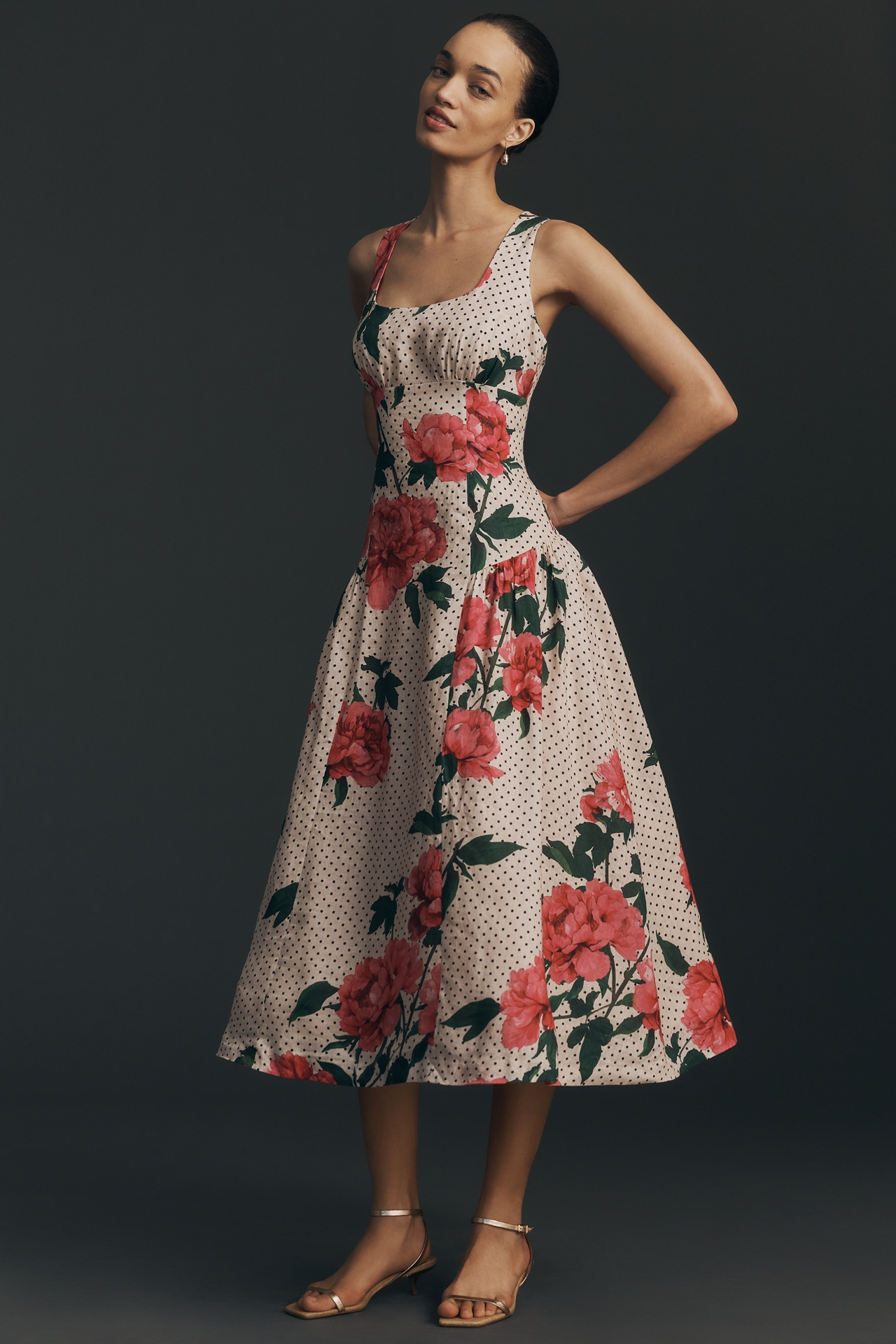 Hope for Flowers by Tracy Reese Sleeveless Linen A-Line Midi Dress