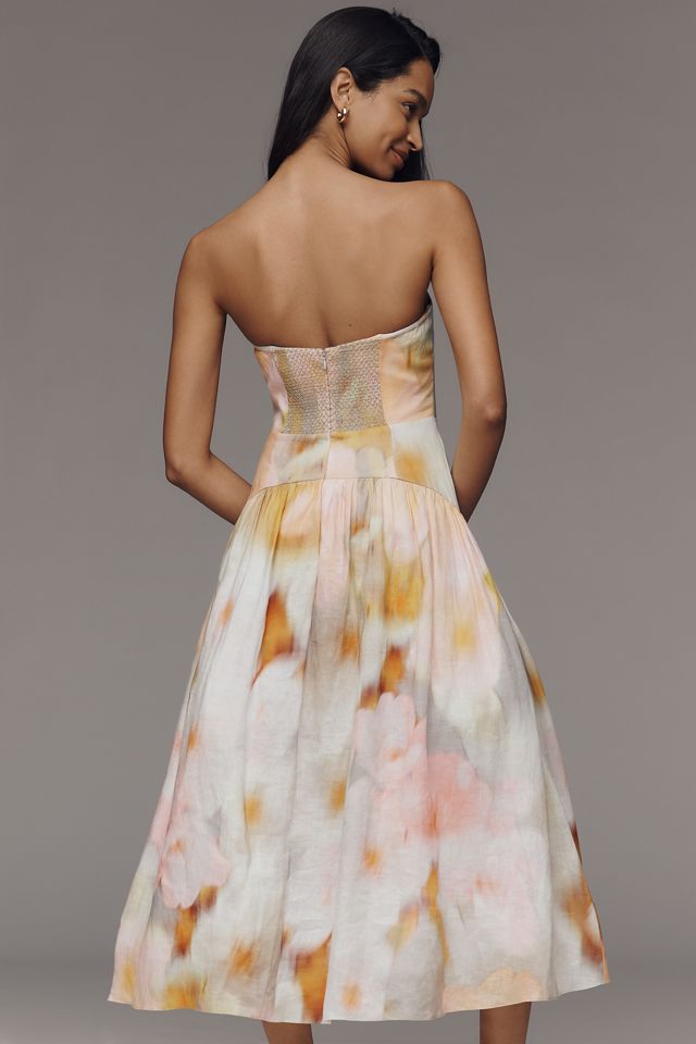 Hope for Flowers by Tracy Reese Strapless Linen Midi Dress | Anthropologie