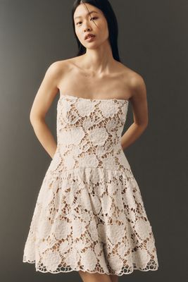 chinese dress ladies Lace up Embroidery White Summer Mini Short Dress Women Hollow out Beac –  Find me Pretty main image 1