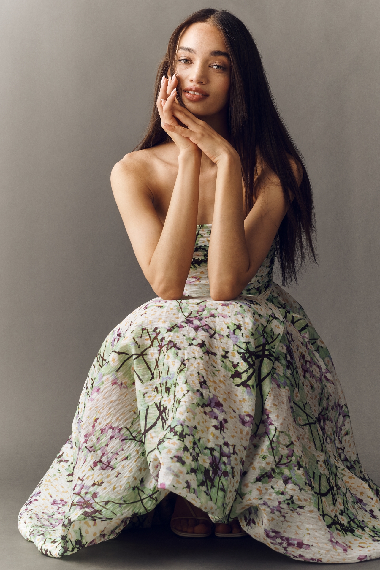 Hope for Flowers by Tracy Reese Strapless Bubble-Hem Midi Dress