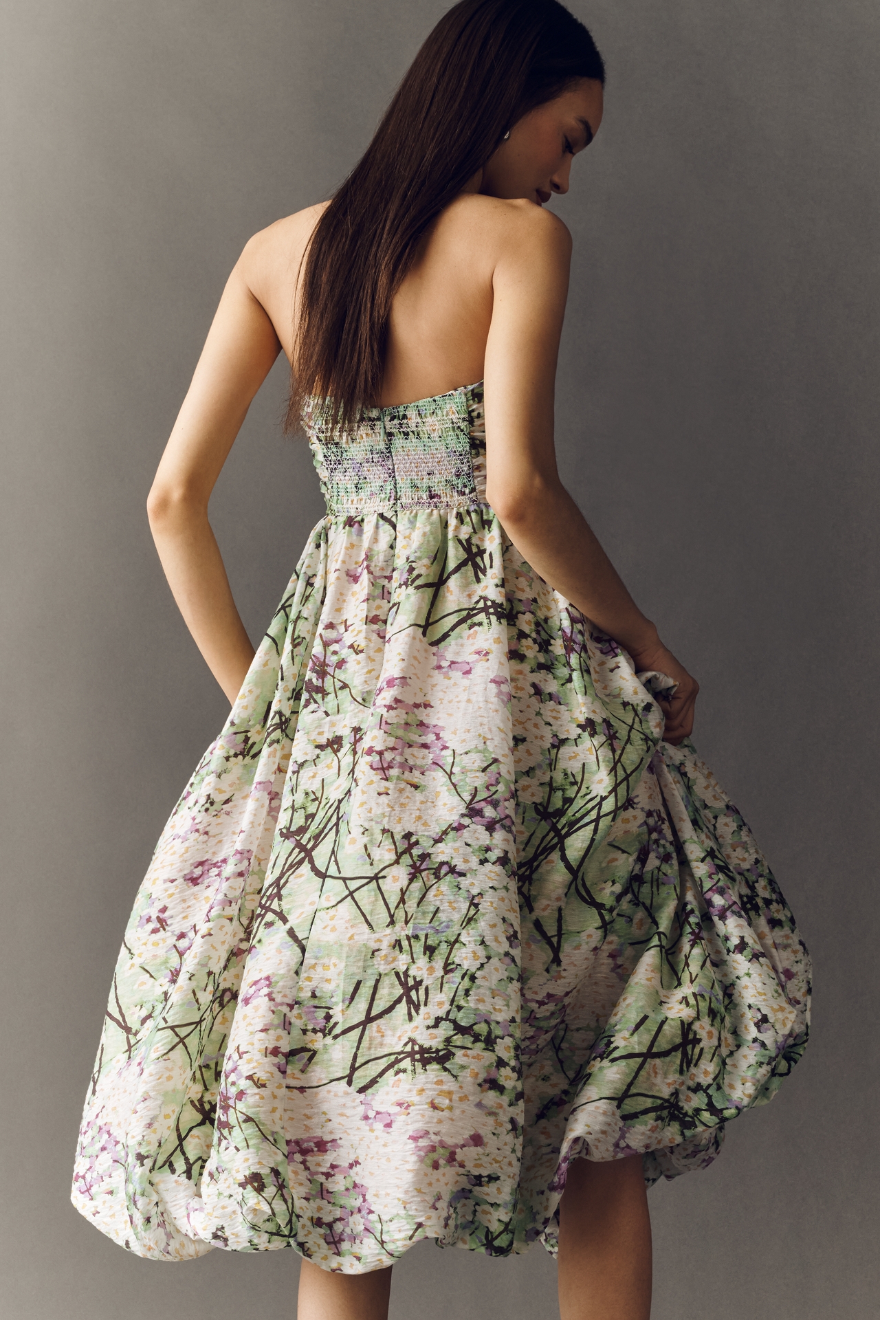 Hope for Flowers by Tracy Reese Strapless Bubble-Hem Midi Dress
