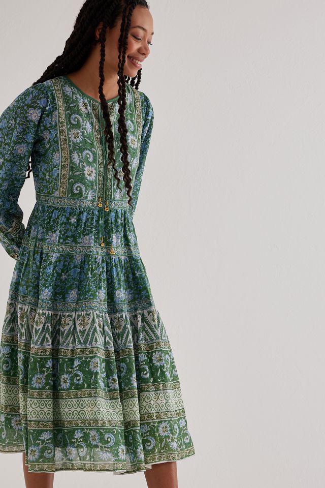 Dilli Grau Issy Langarm Midi Kleid #1