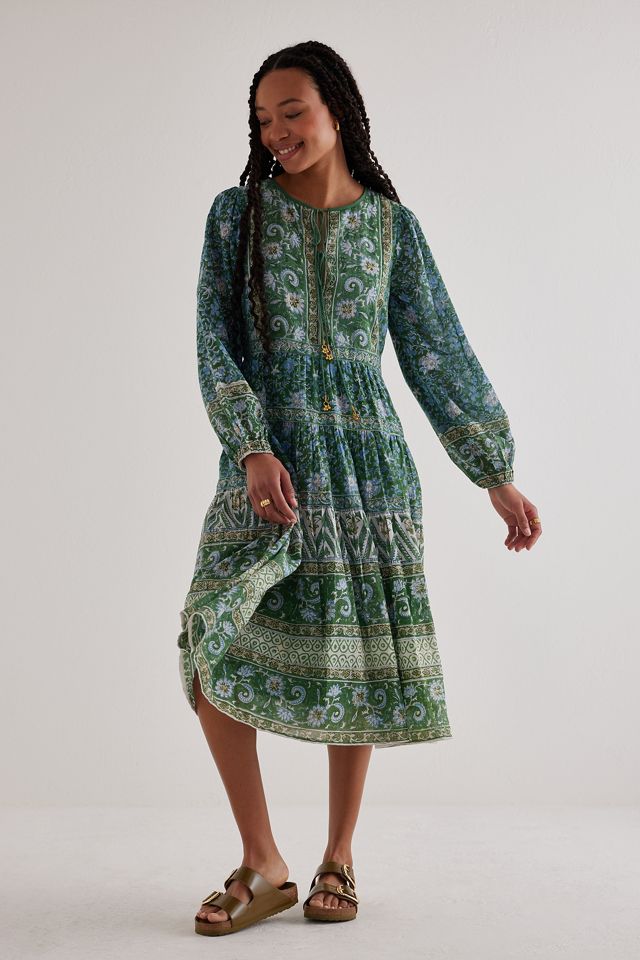 Dilli Grau Issy Langarm Midi Kleid #2