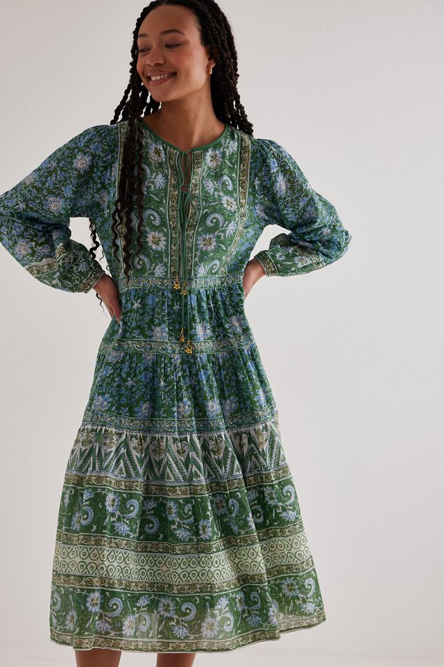 Dilli Grau Issy Langarm Midi Kleid #4