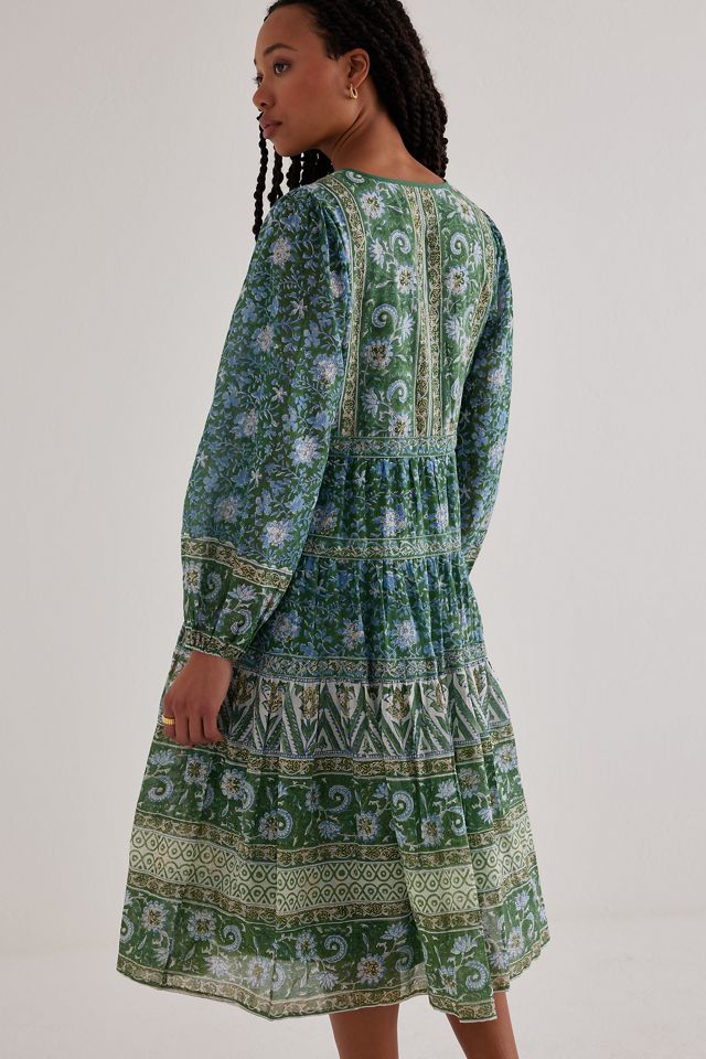 Dilli Grau Issy Langarm Midi Kleid #5