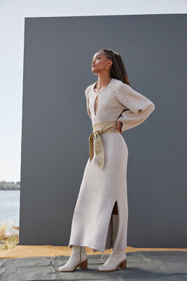 french connection joss knit dress Joslin Open-Back Maxi SS26CF