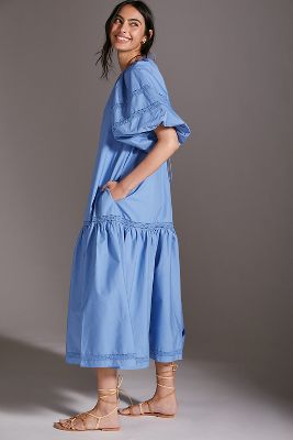 Joslin Ruffled Midi Dress | Anthropologie