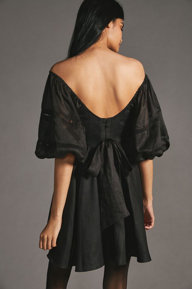 Joslin Linen Off-The-Shoulder Mini Dress | Anthropologie