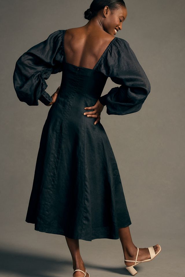 Joslin Mahla Linen Midi Dress | Anthropologie