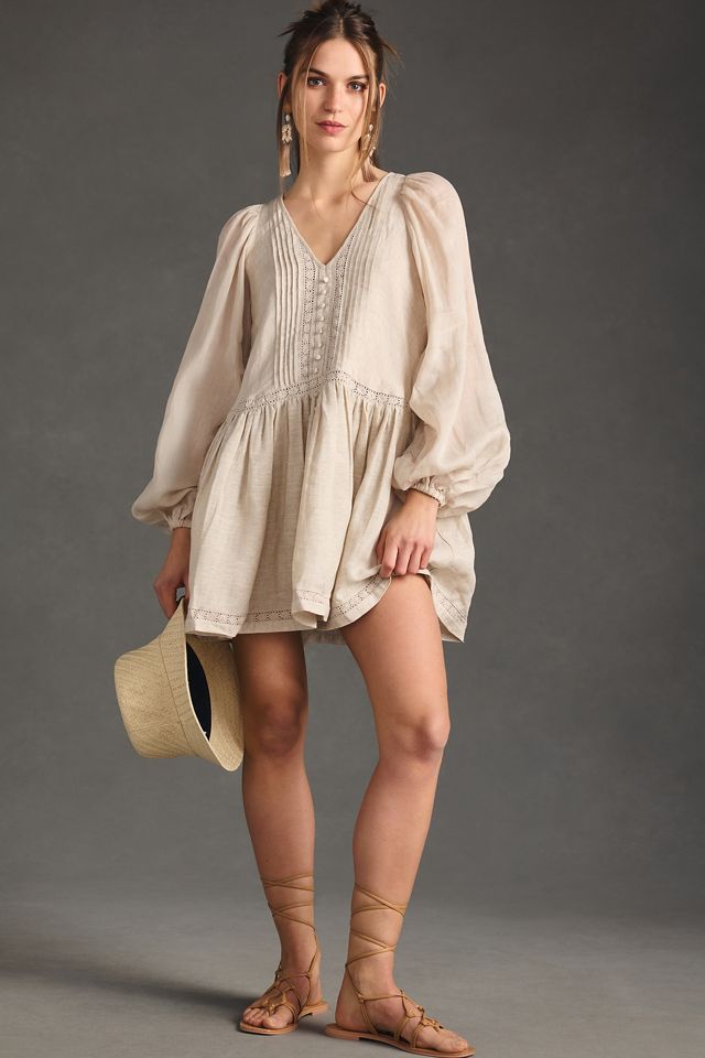 Joslin Lola Linen Ramie Mini Smock Dress #3